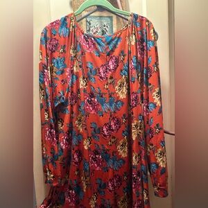 Floral Long Sleeve Blouse - Multicolor